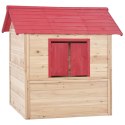 VidaXL Domek do zabawy dla dzieci, drewno jodłowe, czerwony