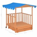 VidaXL Domek z piaskownicą, drewno jodłowe, niebieski, UV50