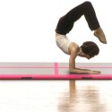 VidaXL Mata gimnastyczna z pompką, 300x100x10 cm, PVC, różowa