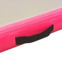 VidaXL Mata gimnastyczna z pompką, 800x100x10 cm, PVC, różowa