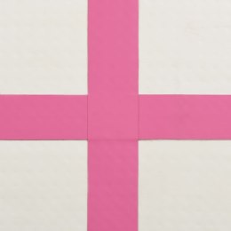 VidaXL Mata gimnastyczna z pompką, 400x100x15 cm, PVC, różowa