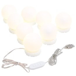 VidaXL Lampki na lustro, 8 ciepłych i zimnych białych żarówek LED