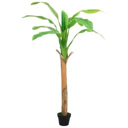 VidaXL Sztuczne drzewko bananowe z doniczką, 180 cm, zielone