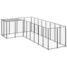 VidaXL Kojec dla psa, czarny, 6,05 m², stalowy
