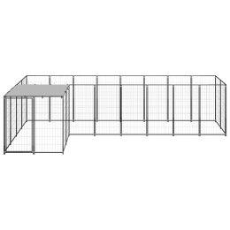 VidaXL Kojec dla psa, czarny, 6,05 m², stalowy
