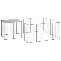 VidaXL Kojec dla psa, srebrny, 6,05 m², stalowy