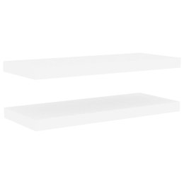 VidaXL Półki ścienne, 2 szt., dębowo-białe, 60x23,5x3,8 cm, MDF