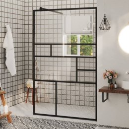 VidaXL Ścianka prysznicowa, przezroczyste szkło ESG, 100x195cm, czarna
