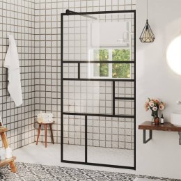 VidaXL Ścianka prysznicowa, przezroczyste szkło ESG, 80x195 cm, czarna