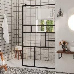VidaXL Ścianka prysznicowa, przezroczyste szkło ESG, 90x195 cm, czarna