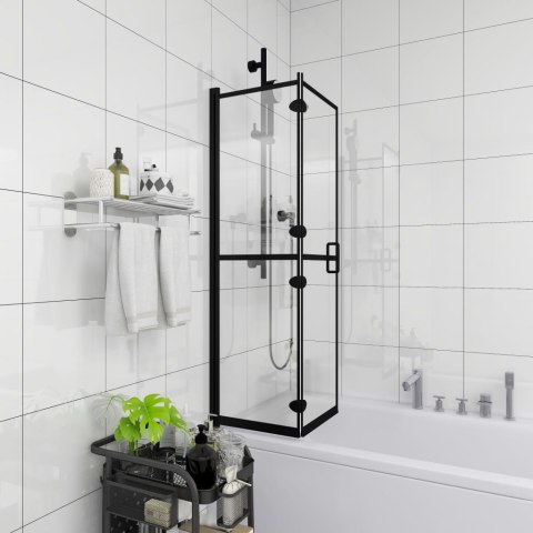 VidaXL Składana kabina prysznicowa, ESG, 120x140 cm, czarna