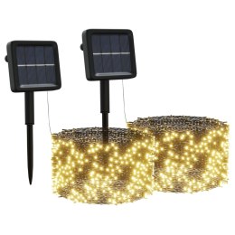 VidaXL Solarne lampki dekoracyjne, 2 szt., 2x200 LED, ciepłe białe