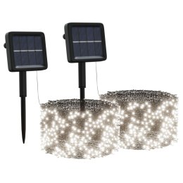 VidaXL Solarne lampki dekoracyjne, 2 szt., 2x200 LED, zimne białe