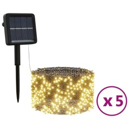 VidaXL Solarne lampki dekoracyjne, 5 szt., 5x200 LED, ciepłe białe