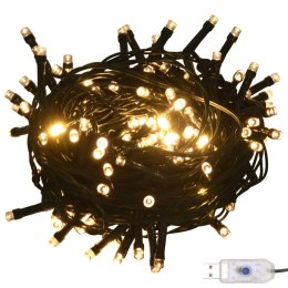 VidaXL Lampki LED, 300 diod, ciepła biel, 30 m, PVC