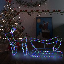 VidaXL Świąteczna dekoracja zewnętrzna: renifer i sanie, 252 diody LED