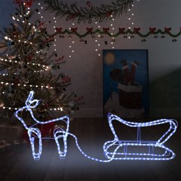VidaXL Świąteczna dekoracja zewnętrzna: renifer i sanie, 252 diody LED