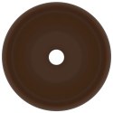 VidaXL Luksusowa, okrągła umywalka, matowy brąz, 40x15 cm, ceramiczna