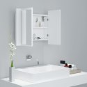 VidaXL Szafka łazienkowa z lustrem i LED, biała, 60x12x45 cm, akryl