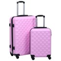 VidaXL Zestaw twardych walizek na kółkach, 2 szt., różowy, ABS