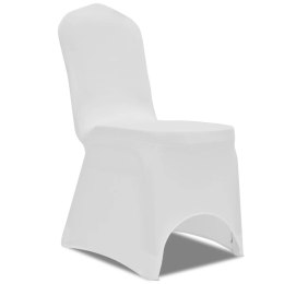 VidaXL Białe elastyczne pokrowce na krzesła, 6 szt.