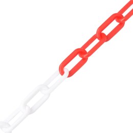 VidaXL Łańcuch ostrzegawczy, czerwono-biały, 30 m, Ø8 mm, plastikowy