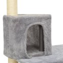 VidaXL Drapak dla kota ze słupkami sizalowymi, jasnoszary, 118,5 cm