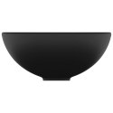 VidaXL Okrągła umywalka łazienkowa, matowa czerń, 32,5x14 cm, ceramika