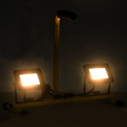 VidaXL Reflektor LED z uchwytem, 2x20 W, ciepłe białe światło