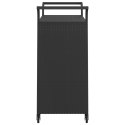 VidaXL Wózek barowy z szufladą, czarny, 100x45x97 cm, polirattan