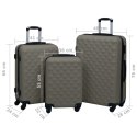 VidaXL Zestaw twardych walizek na kółkach, 3 szt., antracytowy, ABS