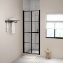 VidaXL Drzwi prysznicowe, hartowane szkło, 81 x 195 cm, czarne