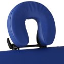 VidaXL Składany stół do masażu z drewnianą ramą, 4 strefy, niebieski