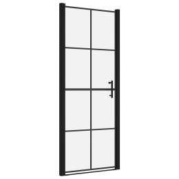 VidaXL Drzwi prysznicowe, hartowane szkło, 91 x 195 cm, czarne