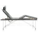 VidaXL Stół do masażu, 4 strefy, rama z aluminium, antracyt, 186x68cm