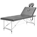 VidaXL Stół do masażu, 4 strefy, rama z aluminium, antracyt, 186x68cm