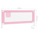 VidaXL Barierka do łóżeczka dziecięcego, różowa, 200x25 cm, tkanina