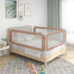 VidaXL Barierka do łóżeczka dziecięcego, taupe, 180x25 cm, tkanina