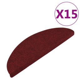 VidaXL Samoprzylepne nakładki na schody, 15 szt., 56x17x3 cm, czerwone