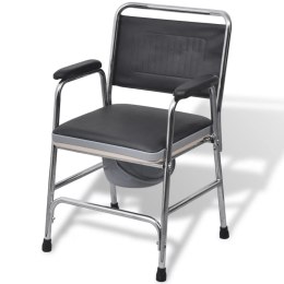 VidaXL Krzesło komodowe, stalowe, czarne