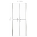 VidaXL Drzwi prysznicowe, przezroczyste, ESG, 101x190 cm