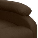 VidaXL Podnoszony fotel masujący, ciemnobrązowy, obity tkaniną