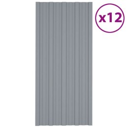 VidaXL Panele dachowe, 12 szt., stal galwanizowana, srebrne, 100x45 cm