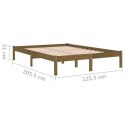 VidaXL Rama łóżka, miodowy brąz, lite drewno sosnowe, 120 x 200 cm