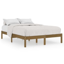 VidaXL Rama łóżka, miodowy brąz, lite drewno sosnowe, 140 x 200 cm