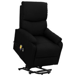 VidaXL Podnoszony fotel masujący, czarna, tkanina