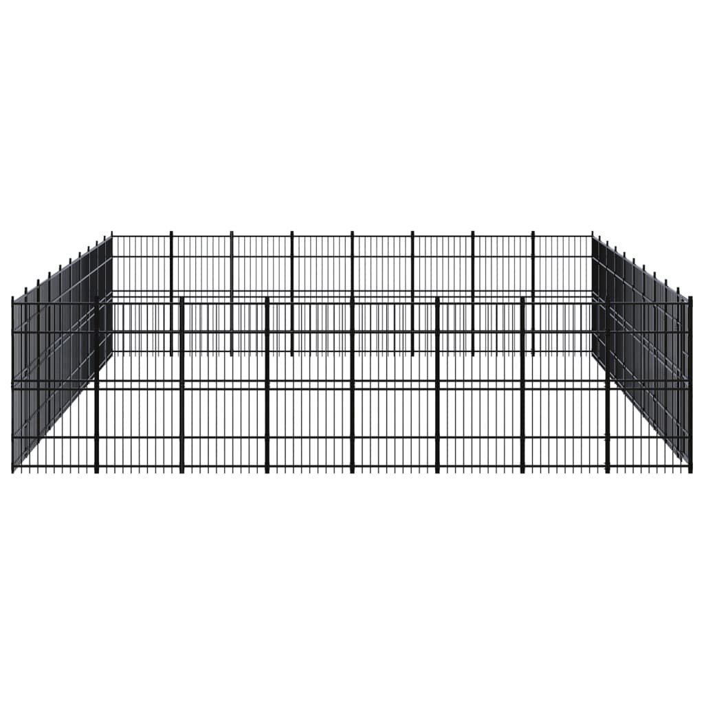 VidaXL Kojec zewnętrzny dla psa, stalowy, 73,73 m²