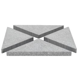 VidaXL Obciążniki do parasola, 4 szt., szary granit, trójkątne, 60 kg