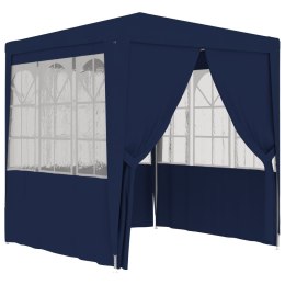 VidaXL Namiot imprezowy ze ściankami, 2,5x2,5 m, niebieski, 90 g/m²