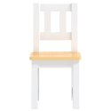 VidaXL 3-cz. zestaw dziecięcy, stolik i krzesła, biało-beżowy, MDF